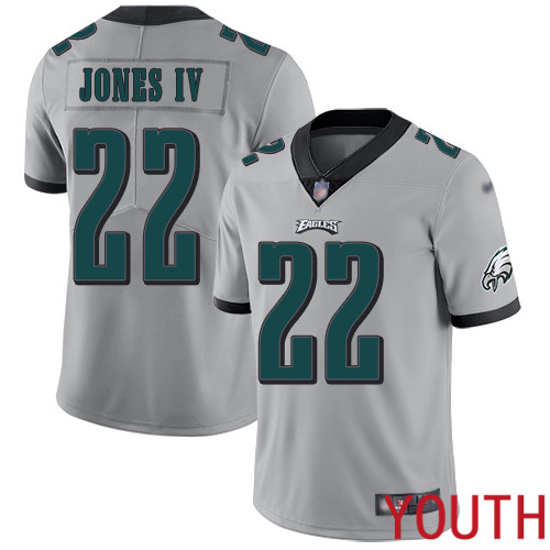 Youth Philadelphia Eagles #22 Sidney Jones Limited Silver Inverted Legend NFL Jersey Football->youth nfl jersey->Youth Jersey